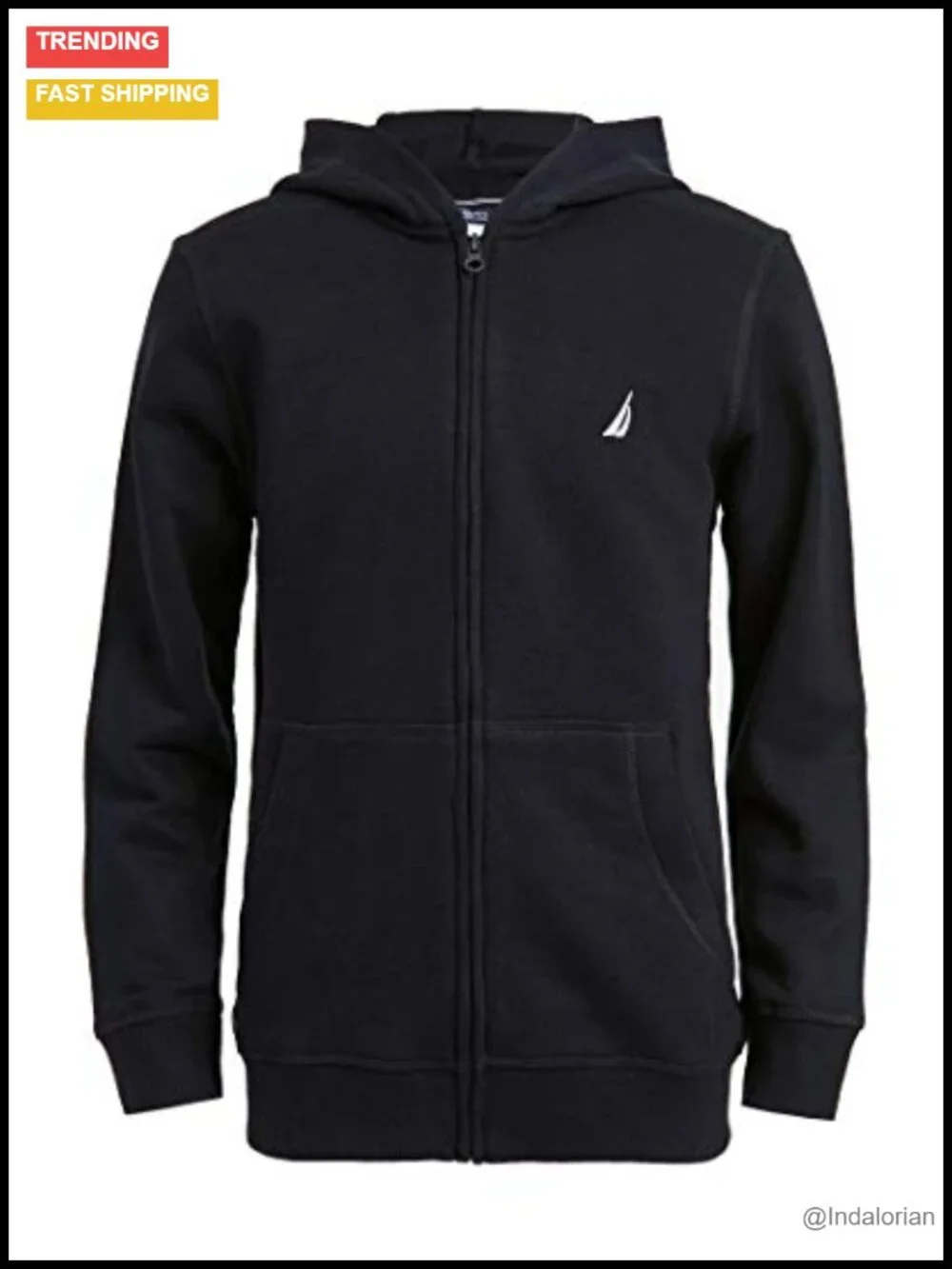 Boys Zip Up Hoodie Sweatshirt - Lightweight Fleece, Full Zip, Kangaroo Pockets